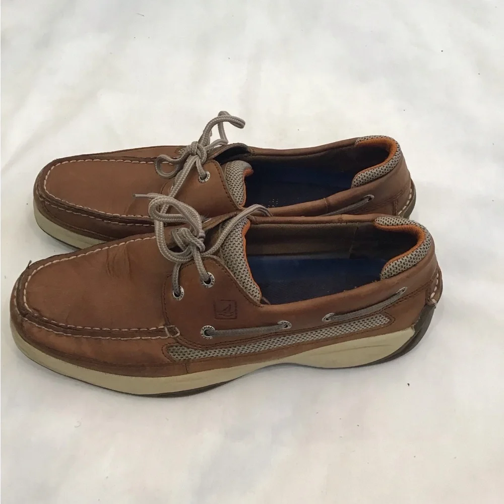 Men's Brown Leather Boat Shoes - Lace-Up Casual